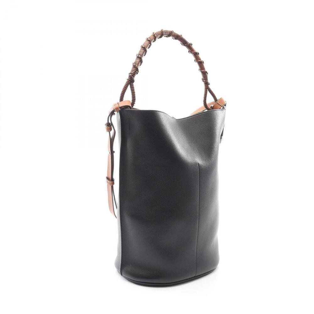 LOEWE Gate Bucket Handbag Leather Black Brown